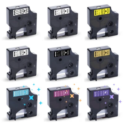 MARKENLOS 2x Schriftband Kompatibel für Dymo D1 12mm 45013-45024 Colorpop LabelManager 160