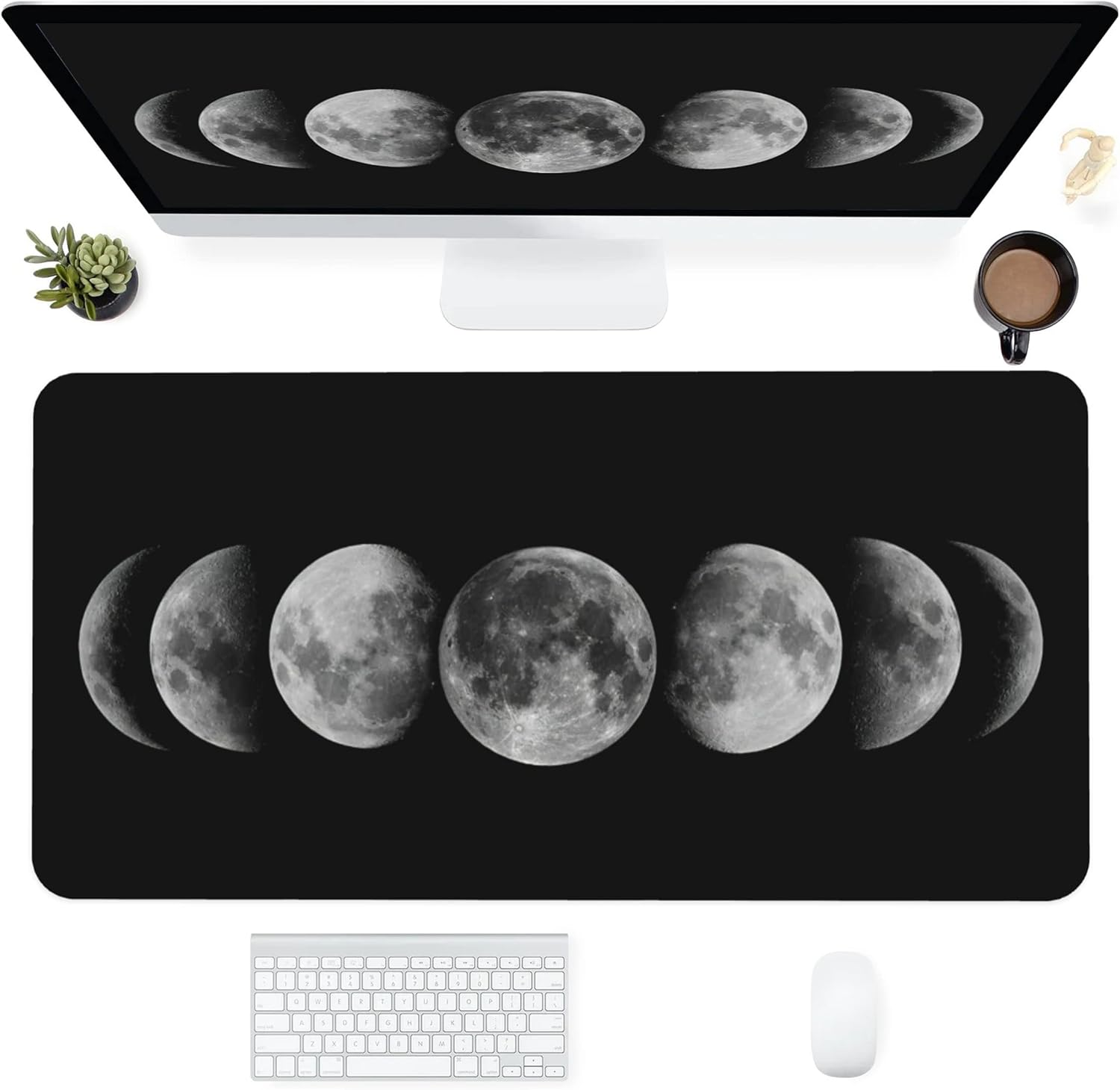 Celestial Moon Phases Extended Desk Mat for Office Work Gaming and Computing-image