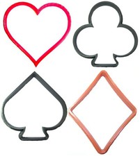 FRENCH SUIT SYMBOLS PLAYING CARDS DECK SPADE HEART DIAMOND COOKIE CUTTER PR1174