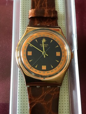 Swatch Gent P.D.G. (GX122)-Original+New Drums-BRONZE/Noble! Real Skin!