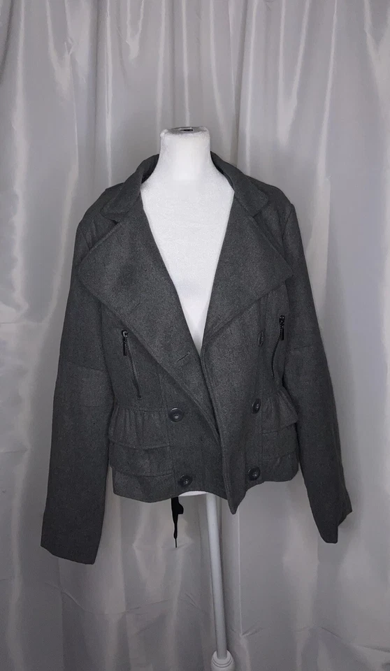 Abrigo gris de lana para mujer Yoki talla M (P) Foto 2 de 4