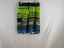 Quiksilver Boys Tween Striped Board Shorts Sz 28 EUC DH715