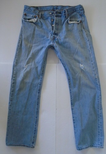 LEVIS 501 Button Fly Men 36 X 32 Blue 