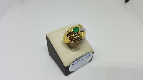 Anillo Mujer Vintage Oro 18KT Con Esmeralda y Diamantes (4280) Restos de Stock - Imagen 2 de 11