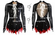 Figure Skating Competition Dress Ice Skating Dress Girl Costume black handmade