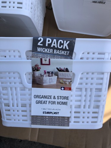 5X2PK Starplast Plastic Wicker Storage Basket Organizer Woven Ergonomic USA MADE - Picture 5 of 8