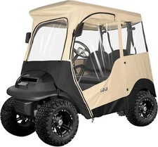 Waterproof Golf Cart Driving Enclosure for 2 Passenger Club Car Precedent, Beige