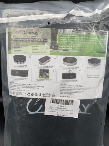 UIRWAY 18 Ft Round Pool Cover UV Resistant, Durable, Swimming 18 Ft, Black - Foto 2 di 4