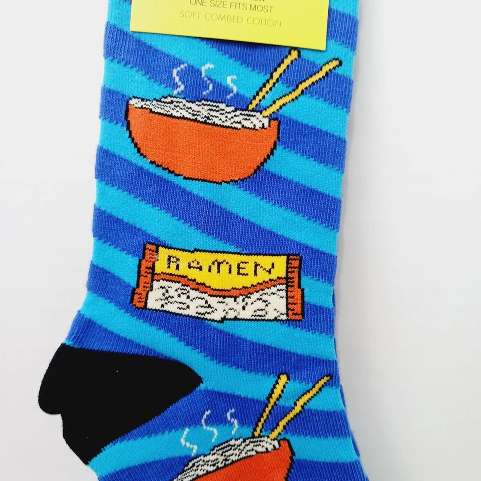 Women Boy Sock OOOH YEAH! Ramen Noodle Bowl Chop Stick Asian Food Cotton NWT NEW - Image 4 of 4