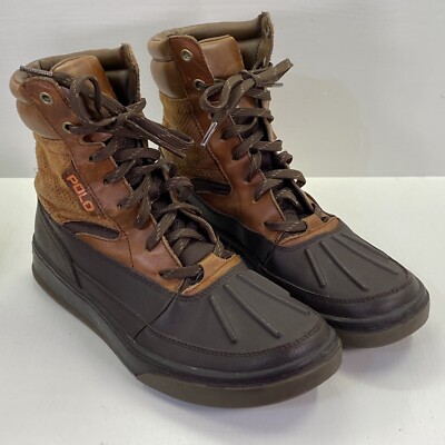 Vintage Polo Ralph Lauren Lansing Brown Leather Duck Boot Mens 8 D