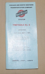 MAY 1981 CHICAGO AND NORTH WESTERN SYSTEM EMPLOYEE TIMETABLE #5