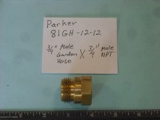 Parker Garden Hose adapter, 3/4" Garden hose x 3/4" FNPT 81GH-12-12