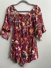 Express Red A-Line Midi Dress med summer chic boho fit 
