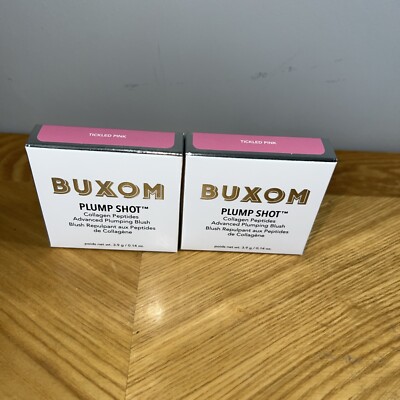 Two 2 New BUXOM  PLUMP SHOT Advanced Plumping Blush TICKLED PINK 0.14 oz