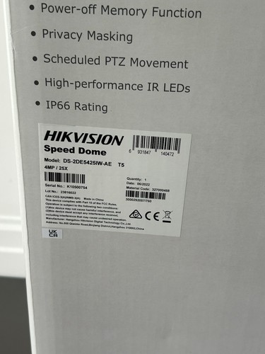 Hikvision DS-2DE5425IW-AE T5 PTZ IP CAMERA - Picture 5 of 6