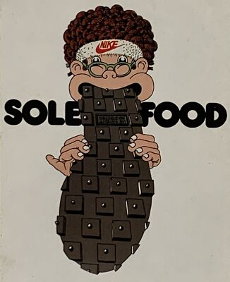 Rare Original NIKE 1970's Sole Food Waffle Running Shoe Sticker Never Used HTF!