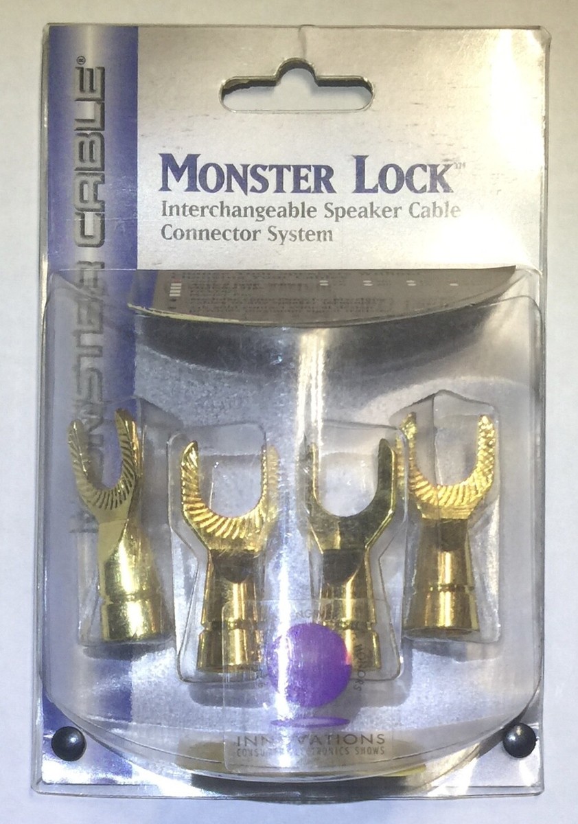 Monster Lock Size XL Straight Gold Spades Speaker Cable z2 MCX bi