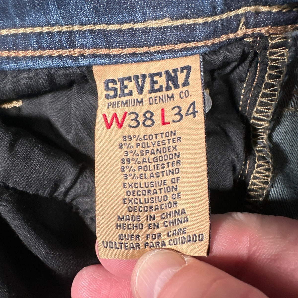 emmixPUMA T7TPT Sサイズ Seven7 Jeans Men's 36x32 Straight Fit Stretch Denim ZIPPER
