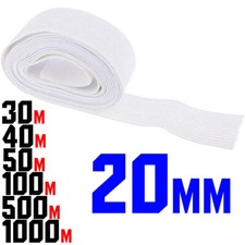 Stretch Flat Elastic 20mm White 13/16" PREMIUM GRADE UK Seller Waistband 20 mm