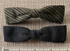 2 Vintage Clip On BOW TIES Royal Beau Jr. - Rust Resistant - Mens Boys