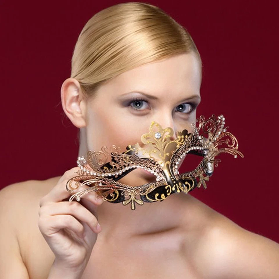 Half Face Mask Masquerade Eye Face Eyemask Women Party Halloween Costume Mask - Image 3 of 4
