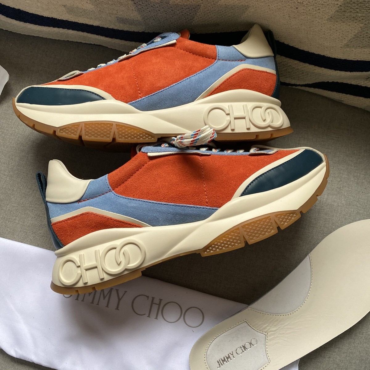 Jimmy Choo Raine sneakers men red/blue NWT 41 | eBay