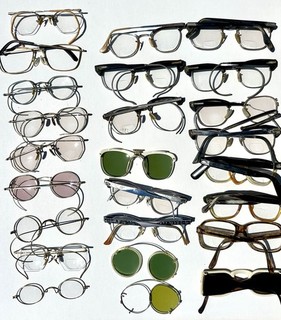 Lot of 25 Vintage Antique Eyeglasses Spectacles Some Gold Sterling Some Broken
