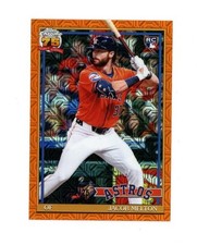RARE 2026 Topps Chrome 75 ORANGE MOJO REFRACTOR SP JACOB MELTON /25 RC ASTROS!