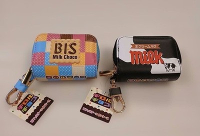 Choco Tirol W Fastener Coin Case 2 Pk Set Double Zipper Teddy Milk Design
