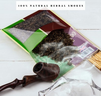 herbal pipe tobacco White Leaf & Nicotine Free Smoking Mixture Blend 1 Pack (1 Oz/ 30G) with Wooden Steel : Health & Household Sip slowly Peace Pipe Herbal Smoke Blend