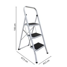 Klapptritt 3 stufig Anti-Rutsch 150kg Haushaltsleiter Metall Trittleiter Leiter