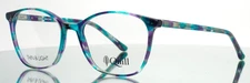 Thin & Light QUILL Macaw Teal Multi Womens Semi Cat Eye Eyeglasses 53-17-140