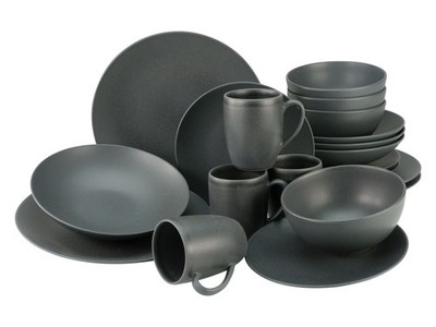 CreaTable Soft Touch Schwarz Kombiservice 20-tlg Steinzeug