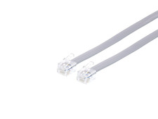 7 Foot RJ12 6P6C Telephone Cord - Heavy Duty 3-Line Phone Cable - Reverse Pinout