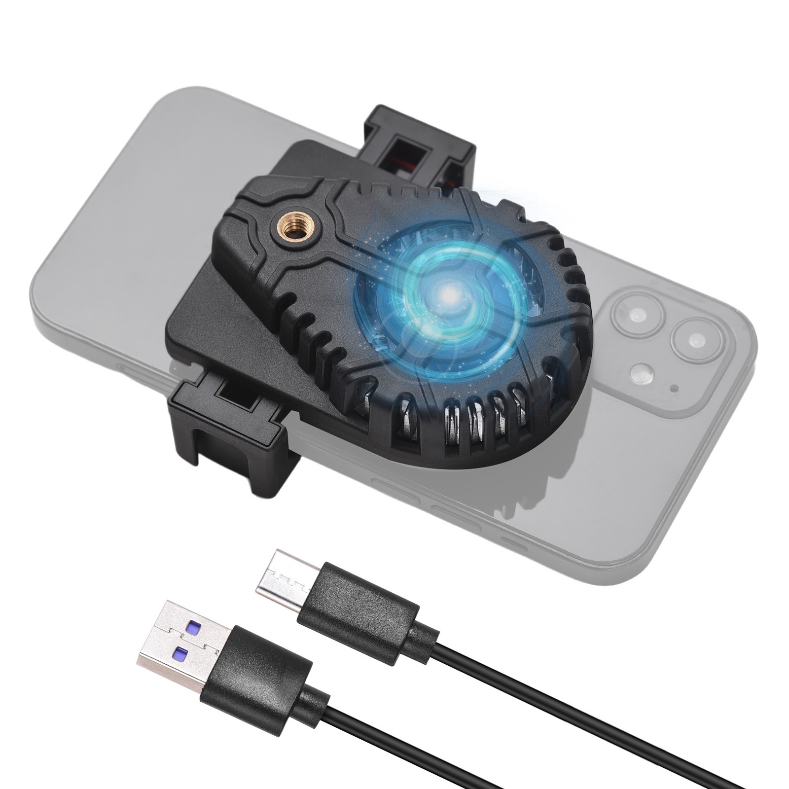 1 Phone Cooling Fan Efficient And Quiet For Gaming And Streaming Setup Black Col