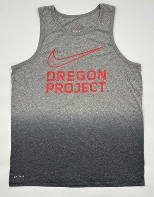 Nike Oregon Project Tank Top Running Singlet Dri-Fit Gray Orange Logo Men s L