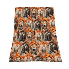 Funny Crazy Cat Flannel Throw Blanket Soft Cozy Blanket for Living Room Couch...