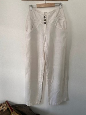 Tredy linen trousers off white size 36 linen ct25