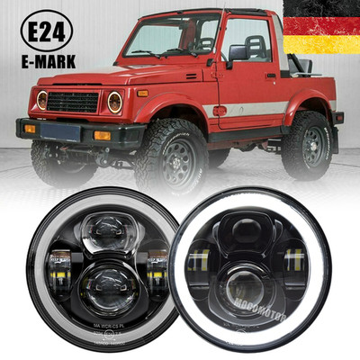 2x 7 Zoll LED Scheinwerfer DRL E24-Zertifiziert für Suzuki Samurai SJ410 SJ413