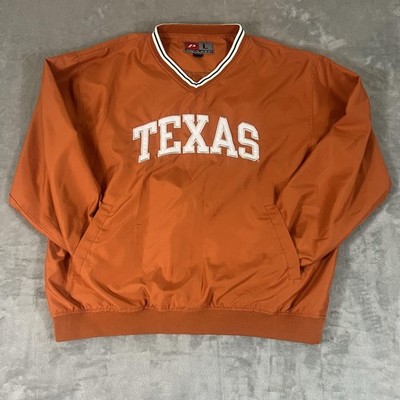 Texas Longhorns Pullover Jacket Mens Large Orange NCAA Football Pro Player