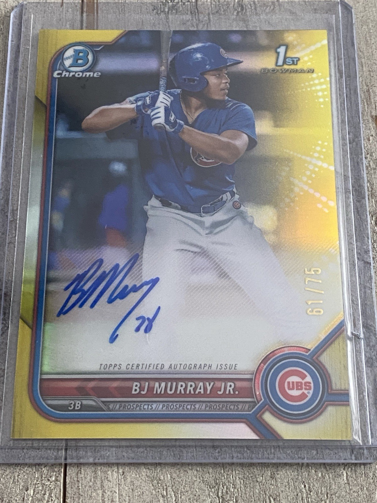 2022 Bowman Chrome 1st Auto BJ Murray Jr. #CPA-BM Yellow Refractor 61/75