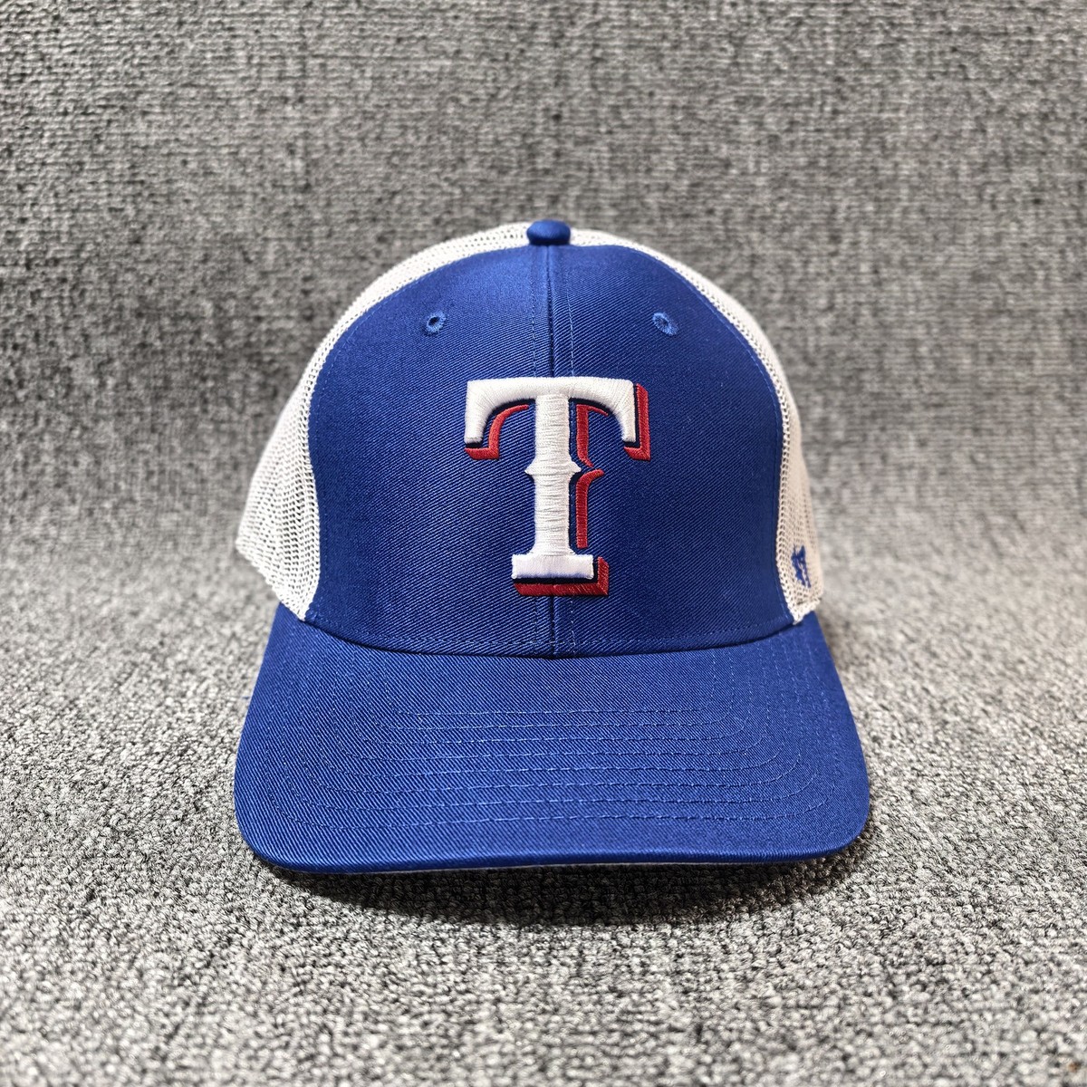 47 Brand Texas Rangers Trucker Snapback Hat Blue White