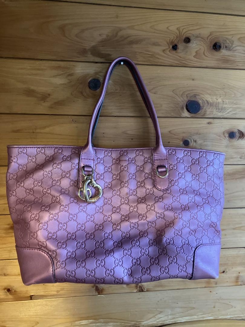 Gucci Guccishima Pink Leather Tote Bag for Women New Handbag
