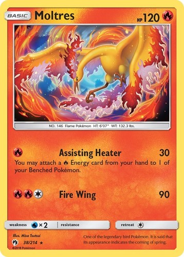 Pokemon Moltres 38/214 SM - Lost Thunder Near Mint