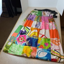 VTG Handmade Retro Patchwork Wrap Around OS Women  s Maxi Festival 70  s Skirt