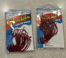 2 25ct Pkg Gamakatsu Offset gambo verme gap extra largo 2/0 - SPEDIZIONE GRATUITA