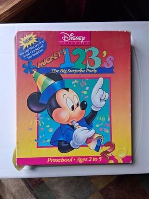 1993 Disney Software Mickey's 123's The Big Suprise Party IBM Edition 3.5'' Disc