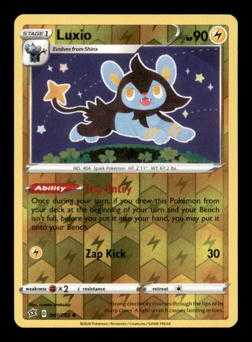 LUXIO 061/192 REVERSE HOLO UNCOMMON REBEL CLASH NM/M