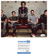 'Motion City Soundtrack' Full Band Signed 8x10 Photo Justin Pierre +4 ACOA