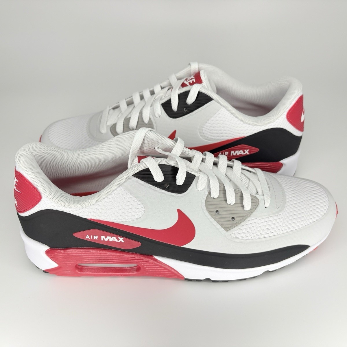 Nike Air Max 90 G Red Black White Spikeless Golf Shoes Men's 13